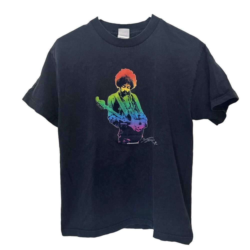 Vintage 2000s Jimi Hendrix Rock T-Shirt Multicolor Graphic Band Tee Medium